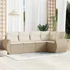 Image de Salon de jardin modulable GENERIQUE 5 pieces 5 personnes resine tressee 62 x 71 x 69 cm beige
