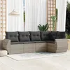 Image de vidaXL Salon de Jardin avec Coussins 5 pcs, Canapés de Terrasse, Ensemble de Meubles de Patio, Mobilier d'Extérieur, Gris 3253669
