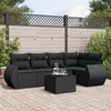 Image de vidaXL Salon de Jardin avec Coussins 6 pcs, Canapés de Terrasse, Ensemble de Meubles de Patio, Mobilier d'Extérieur, Noir 3253672
