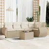 Image de Salon de jardin modulable vidaxl rotin 6 pieces beige 62 x 71 x 69 cm