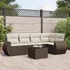 Image de Salon de jardin modulable Vidaxl resine tressee marron 6 pieces 62 x 71 x 69