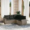 Image de vidaXL Salon de Jardin avec Coussins 5 pcs, Canapés de Terrasse, Ensemble de Meubles de Patio, Mobilier d'Extérieur, Gris 3253687
