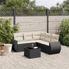 Image de vidaXL Salon de Jardin avec Coussins 6 pcs, Canapés de Terrasse, Ensemble de Meubles de Patio, Mobilier d'Extérieur, Noir 3253693