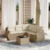 Image de Salon de jardin modulable vidaxl resine tressee 5 personnes 6 pieces 62 x 71 x 69 cm beige