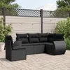 Image de Salon de jardin modulable Vidaxl resine tressee noir 5 pieces 62 x 71 x 69 5 personnes