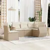 Image de Salon de jardin modulable Vidaxl resine tressee beige 5 pieces 62 x 71 x 69 5 personnes