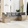 Image de vidaXL Salon de Jardin avec Coussins 5 pcs, Canapés de Terrasse, Ensemble de Meubles de Patio, Mobilier d'Extérieur, Beige 3253706
