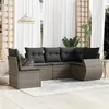 Image de Salon de jardin modulable Vidaxl resine tressee gris 5 pieces 62 x 71 x 69 5 personnes