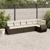 Image de Salon de jardin modulable Vidaxl resine tressee marron 6 pieces 62 x 71 x 69 6 personnes