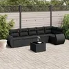 Image de vidaXL Salon de Jardin avec Coussins 7 pcs, Canapés de Terrasse, Ensemble de Meubles de Patio, Mobilier d'Extérieur, Noir 3253732