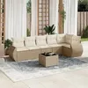 Image de Salon de jardin modulable Vidaxl rotin beige 7 pieces x 71 x 69 6 personnes