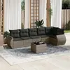 Image de Salon de jardin modulable vidaxl rotin gris 7 pieces 62 x 71 x 69 cm 6 personnes