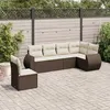 Image de Resine tressee Vidaxl 6 personnes marron 6 pieces x 71 x 69 salon de jardin modulable