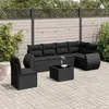 Image de vidaXL Salon de Jardin avec Coussins 7 pcs, Canapés de Terrasse, Ensemble de Meubles de Patio, Mobilier d'Extérieur, Noir 3253772