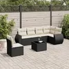 Image de Salon de jardin modulable VIDAXL resine tressee noir 7 pieces x 71 x 69 6 personnes