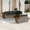 Image de Salon de jardin modulable Vidaxl resine tressee gris 7 pieces x 70 x 69 7 personnes
