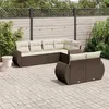 Image de Salon de jardin modulable Vidaxl resine tressee marron 7 pieces 62 x 70 x 69 7 personnes