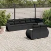 Image de Salon de jardin modulable Vidaxl resine tressee noir 8 pieces x 70 x 69 8 personnes