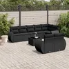 Image de vidaXL 9-delige Loungeset met kussens poly rattan zwart3253962