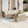 Image de Salon de jardin modulable vidaxl rotin beige 9 pieces 62 x 70 x 69 cm 8 personnes