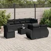 Image de vidaXL 9-delige Loungeset met kussens poly rattan zwart3253982