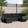 Image de Salon de jardin modulable Vidaxl resine tressee noir 6 pieces 62 x 71 x 69 6 personnes