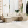 Image de Salon de jardin modulable Vidaxl rotin beige 6 pieces x 71 x 69 6 personnes