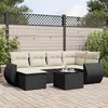 Image de vidaXL Salon de Jardin avec Coussins 7 pcs, Canapés de Terrasse, Ensemble de Meubles de Patio, Mobilier d'Extérieur, Noir 3254003