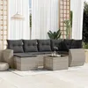 Image de Resine tressee Vidaxl 7 pieces salon de jardin modulable gris x 71 x 69