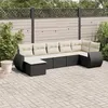 Image de vidaXL Salon de Jardin avec Coussins 7 pcs, Canapés de Terrasse, Ensemble de Meubles de Patio, Mobilier d'Extérieur, Noir 3254013