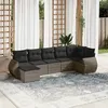 Image de Salon de jardin modulable Vidaxl resine tressee gris 7 pieces 62 x 71 x 69 7 personnes