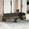 Image de vidaXL Salon de Jardin avec Coussins 8 pcs, Canapés de Terrasse, Ensemble de Meubles de Patio, Mobilier d'Extérieur, Gris 3254027