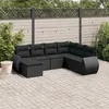 Image de vidaXL 7-delige Loungeset met kussens poly rattan zwart3254032