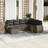 Image de vidaXL Salon de Jardin avec Coussins 7 pcs, Canapés de Terrasse, Ensemble de Meubles de Patio, Mobilier d'Extérieur, Gris 3254037