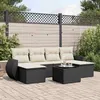 Image de Salon de jardin modulable vidaxl resine tressee 7 pieces 6 personnes 62 x 71 x 69 cm noir