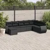 Image de vidaXL 8-delige Loungeset met kussens poly rattan zwart3254092