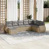 Image de vidaXL Salon de Jardin avec Coussins 8 pcs, Canapés de Terrasse, Ensemble de Meubles de Patio, Mobilier d'Extérieur, Beige 3254096