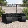 Image de vidaXL 6-delige Loungeset met kussens poly rattan zwart3254112