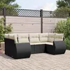 Image de vidaXL Salon de Jardin avec Coussins 6 pcs, Canapés de Terrasse, Ensemble de Meubles de Patio, Mobilier d'Extérieur, Noir 3254113