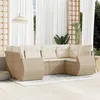 Image de Salon de jardin modulable vidaxl rotin 6 pieces 6 personnes 62 x 71 x 69 cm beige