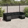 Image de vidaXL Salon de Jardin avec Coussins 7 pcs, Canapés de Terrasse, Ensemble de Meubles de Patio, Mobilier d'Extérieur, Noir 3254122