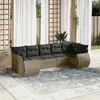 Image de vidaXL Salon de Jardin avec Coussins 7 pcs, Canapés de Terrasse, Ensemble de Meubles de Patio, Mobilier d'Extérieur, Gris 3254127