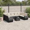 Image de vidaXL Salon de Jardin avec Coussins 10 pcs, Canapés de Terrasse, Ensemble de Meubles de Patio, Mobilier d'Extérieur, Noir 3254143