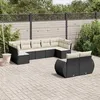 Image de vidaXL Salon de Jardin avec Coussins 9 pcs, Canapés de Terrasse, Ensemble de Meubles de Patio, Mobilier d'Extérieur, Noir 3254153