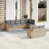 Image de vidaXL Salon de Jardin avec Coussins 9 pcs, Canapés de Terrasse, Ensemble de Meubles de Patio, Mobilier d'Extérieur, Beige 3254156