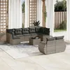 Image de vidaXL Salon de Jardin avec Coussins 10 pcs, Canapés de Terrasse, Ensemble de Meubles de Patio, Mobilier d'Extérieur, Gris 3254167