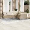 Image de Salon de jardin modulable vidaxl resine tressee 9 pieces beige 62 x 71 x 69 cm 9 personnes