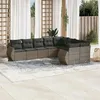 Image de vidaXL Salon de Jardin avec Coussins 9 pcs, Canapés de Terrasse, Ensemble de Meubles de Patio, Mobilier d'Extérieur, Gris 3254177