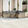 Image de Vidaxl Salon de jardin modulable - Lot de 10 pieces - Rotin beige - Avec rangement