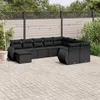 Image de vidaXL Salon de Jardin avec Coussins 10 pcs, Canapés de Terrasse, Ensemble de Meubles de Patio, Mobilier d'Extérieur, Noir 3254192